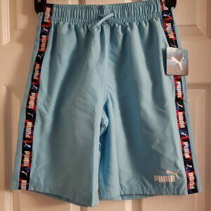🎉Host Pick🎉 Puma Boy's Large Light Blue Mesh Lined Drawstring Swim Trunks NWT